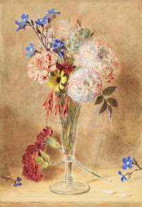 ガラスの花瓶の花（カードにトイレ）