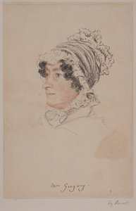 ミセス・ハンナ・グレゴリー（赤とグレーのチョーク、紙 作： William Henry Hunt