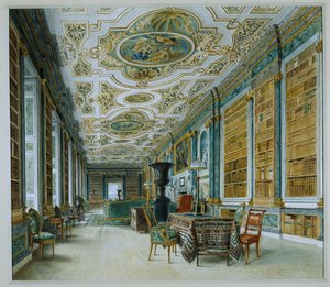 チャッツワースの旧ボールルーム（現在は図書館）（水彩・紙 作： William Henry Hunt