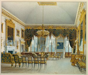The Saloon, Devonshire House（水彩・紙