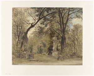 チズウィック パークの庭の彫像 作： William Henry Hunt