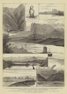 中国南部を通るコルクホーン-ワハブ探検、カントン川の風景 作： William Henry James Boot