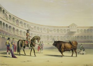 雄牛に挑戦するピカドール、1865 作： William Henry Lake Price