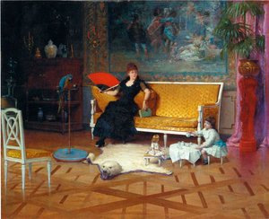 人形のティータイム、1885 作： William Henry Lippincott
