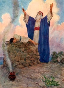 モリア山のアブラハムとアイザック 作： William Henry Margetson