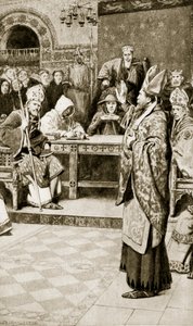 ジョスリン、グラスゴーの司教、ノーザンプトン、1176年、「ハッチンソンのイギリス国民の物語」、1920年頃 作： William Henry Margetson