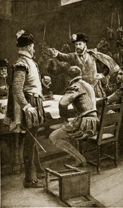 リージェントモーレイが敵を逮捕、1569年、「ハッチンソンのイギリス国民の物語」、1923年頃