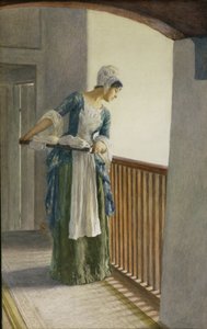 ランドリーメイド、1920年頃 作： William Henry Margetson