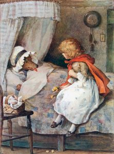 「おばあさん、なんて大きな目！」彼女は言った 作： William Henry Margetson