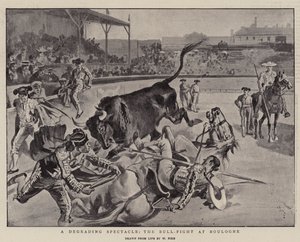 衰退する光景、ブローニュでの闘牛 作： William Henry Pike