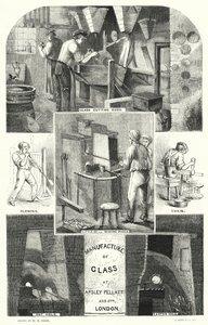 ロンドン、アプスレー・ペラット・アンド・コス社のガラス製造（彫刻 作： William Henry Pike