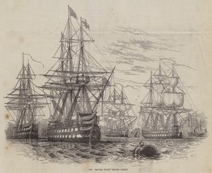 リスボン前のイギリス艦隊 作： William Henry Pike