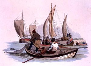 イギリスの漁師（ウィリアム・ミラー著「Costume of Great Britain」より 作： William Henry Pyne