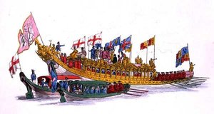 シティ・ステート・バージ（ウィリアム・ミラー著「Costume of Great Britain」より 作： William Henry Pyne