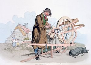 ウィリアムミラー、1805年に発行された「イギリスの衣装」からのナイフグラインダー 作： William Henry Pyne