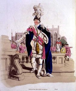 ガーター勲章（ウィリアム・ミラー著「Costume of Great Britain」より 作： William Henry Pyne