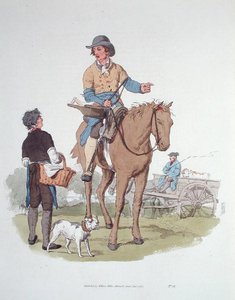 1805年に出版された「The Costume of Great Britain」から「The Butcher」（アクアチント）。 作： William Henry Pyne