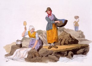 グレートブリテン島の衣装、パブからウォッシャーウーマン、。ヘンリー・ミラー作、1805年（ハンドカラープリント）
