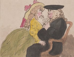 弁護士の膝の上の女性 - ロマンス、1787 年 2 月 8 日。 作： William Henry Wood