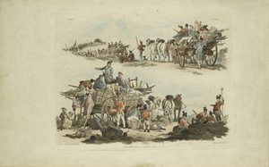 キャンプシーン、1803（カラーエッチング） 作： William Henry after Pyne