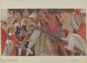 十字架の駅No.4：母に会うイエス 1936年頃 作： William Herbert