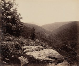 崖の眺め、アレヘニー山頂、1895年頃。1895年（写真） 作： ウィリアム・ハーマン・ラウ