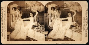 「レイトライザー」、ユーモラスな立体視カード、1900年頃（セピア写真）（473258も参照）