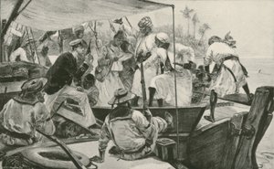 アラブの奴隷船をオーバーホールする英国海軍士官（リトグラフ 作： William Heysham (after) Overend