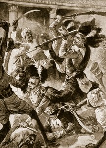 1857年11月、ラクナウの第二次救援（リトグラフ 作： William Heysham (after) Overend