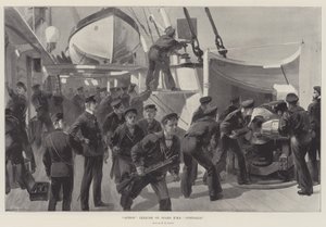 HMSオーストラリアでの演習 作： William Heysham Overend