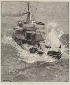 ヘリゴランドへの航海中の実験的クルーズ、HMS Hecate at Sea 作： William Heysham Overend