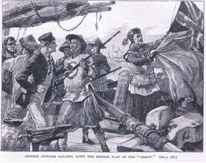 1856年の「アロー」にイギリスの旗を掲げた中国の将校