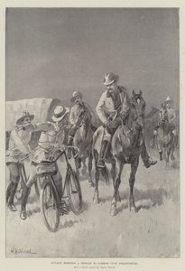 ヨハネスブルグからジェイムソンにメッセージをもたらす自転車