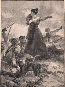 Sragossa AD 1808のメイドのヒロイズム 作： William Heysham Overend