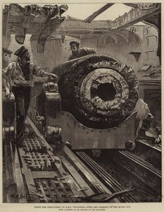 38トン砲の破裂後のHMS Thundererの前部砲塔内