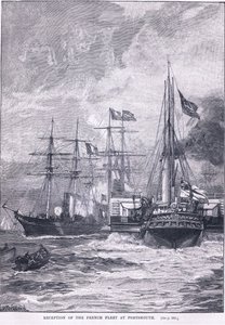 1865 ADのポーツマスでのフランス艦隊のレセプション