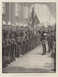 ベルリンの兵士、忠誠の誓いを新しいドイツ皇帝に 作： William Heysham Overend