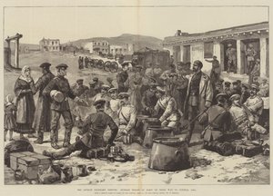 アフガン国境紛争、中央アジアへ向かう途中のバクーのロシア軍 作： William Heysham Overend