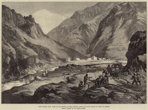 カイバルのアフガン戦争、アリムシッドの通過、第14シーク軍の高度警備隊 作： William Heysham Overend