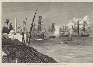 キプロスのラルナカにあるイギリス艦隊、エジンバラ公の誕生日に敬礼