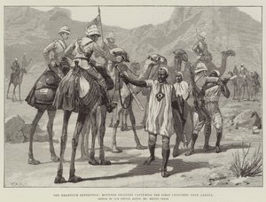 ハルツーム遠征、ガクドゥル近くの最初の囚人を捕獲した騎馬歩兵 作： William Heysham Overend