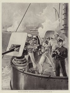海軍の操縦、ミリタリートップのホッチキス速射砲 作： William Heysham Overend
