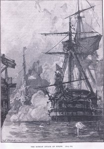 シノペへのロシアの攻撃1853 AD 作： William Heysham Overend