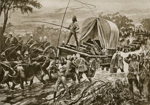ズールー戦争：1879年4月、小川を横切るEtshowe救援部隊