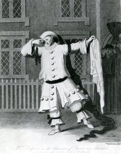1780年から1790年にアラジンでピエロのキャラクターを描いたデルフィーニ氏 作： William Hincks