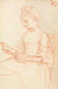 本を持った着席女性 作： William Hoare