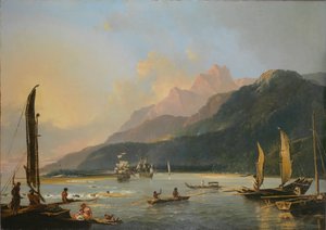 [オタヒテ島（タヒチ）のマイタヴィ湾の眺め。 作： William Hodges