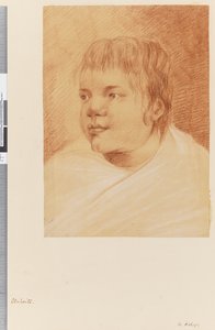 18ページオタハイト原住民、1768-75（赤と白のチョーク） 作： William Hodges