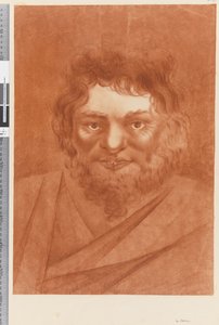 ページ19aネイティブの肖像画、1768-75（赤いチョーク） 作： William Hodges