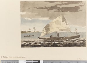 21ページ フレンドリー諸島のフィッシングカヌー 作： William Hodges